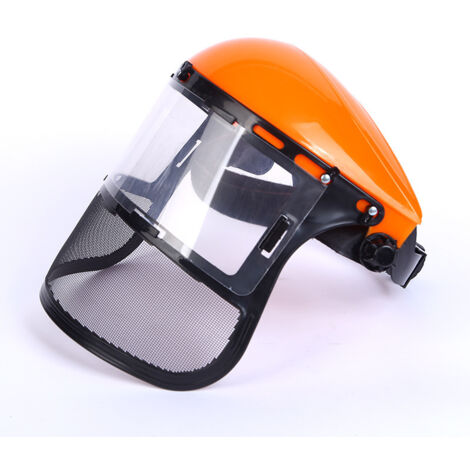 Casco forestal, casco protector de malla resistente con visera para segadoras forestales.