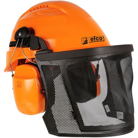 CASCO FORESTALE CON CUFFIE  VISIERA IN RETE