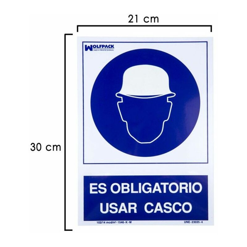 Image of Poster obbligatorio indossare il casco 30x21 cm.