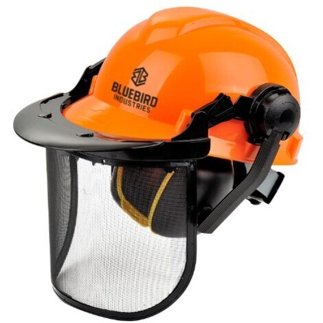 Casco professionale di protezione con visiera in nylon e cuffie BLUEBIRD