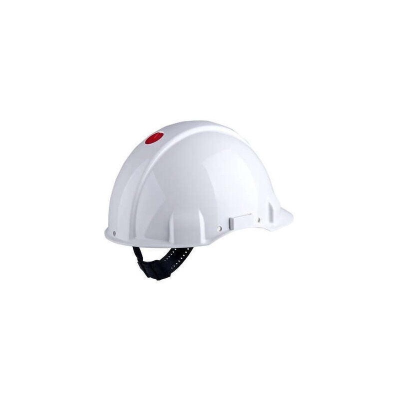 

Casco S/ventilación DIELÉCTRICO 1000V arnés ruleta y banda sudor piel | Blanco