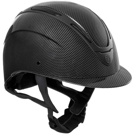 Casco unisex modello Apocalypse Carbon con calotta in carbonio e cinturino sottogola in ecopelle : 52-54 cm, carbon / nero