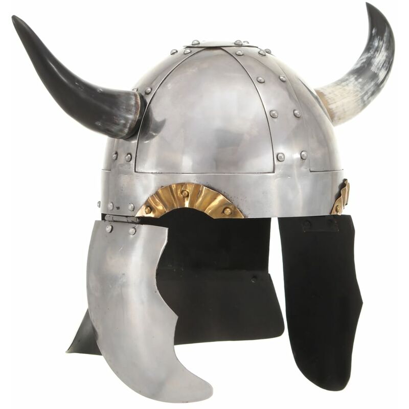 

Casco vikingo fantasía LARP acero plateado