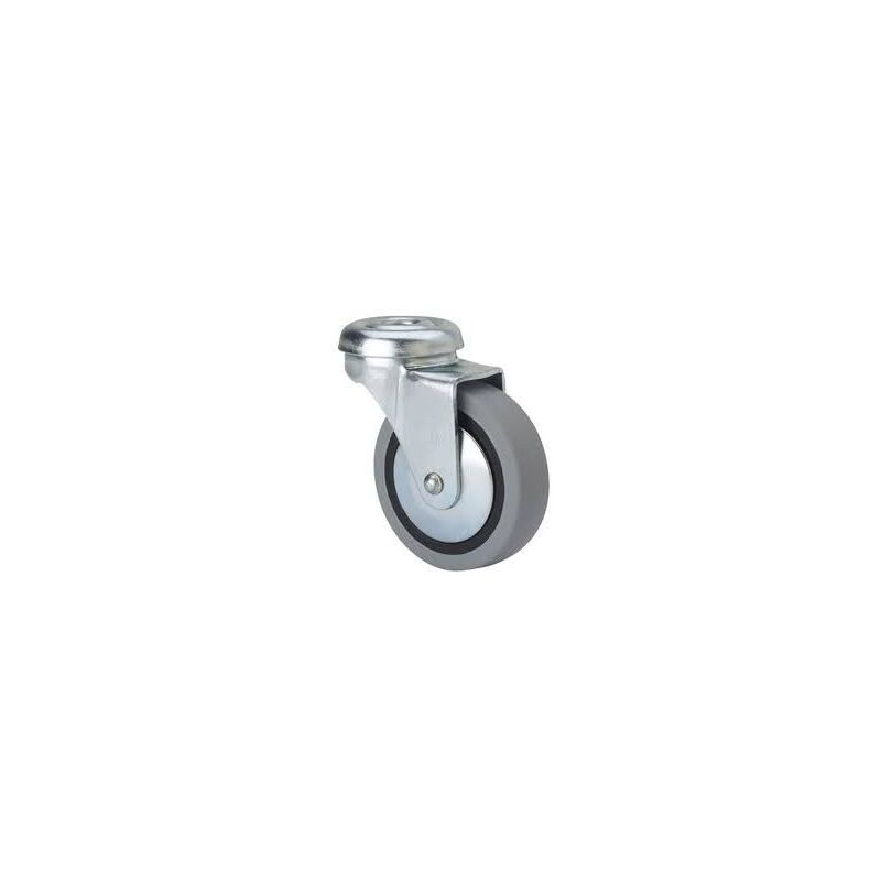 

Rueda .50 Giratoria Taladro Goma Gris 22K