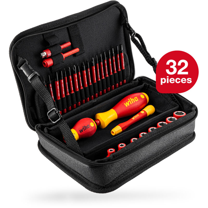 Wiha - electrician's tools set slimVario® electric (43465) 32 pcs. i bits + nut driver inserts + screwdriver handles i mixed in tool bag