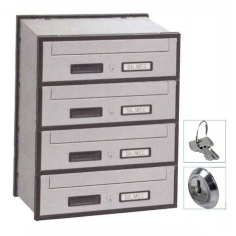 Casellario Orizzontale a 4 posti in Acciaio Silver 4B1-501 Silmec