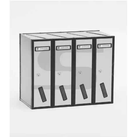 Casellario Verticale a 4 posti in alluminio Silver 31-504 Silmec