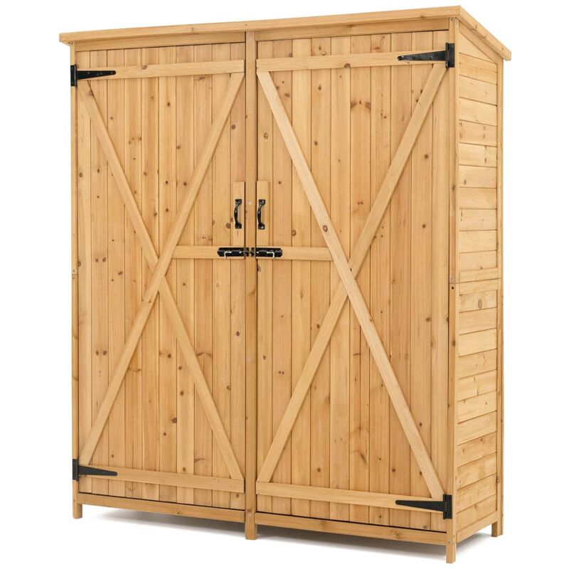 Caseta Armario Gardiun Sundy 140x50x162 cm Madera Maciza para Exterior