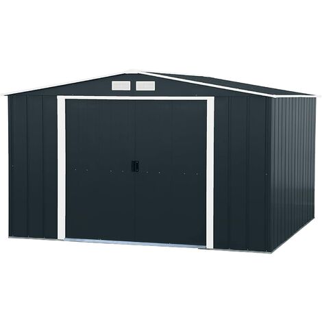 CASETA COBERTIZO METAL JARDIN ECO 10X10 GRIS DURAMAX