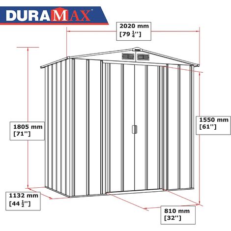 CASETA COBERTIZO METAL JARDIN ECO 6X4 GRIS DURAMAX