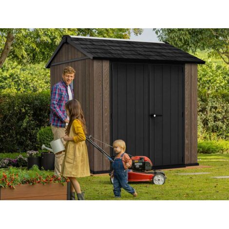 CASETA COBERTIZO RESINA JARDIN SIGNATURE APEX 775 KETER CON PUERTA LATERAL