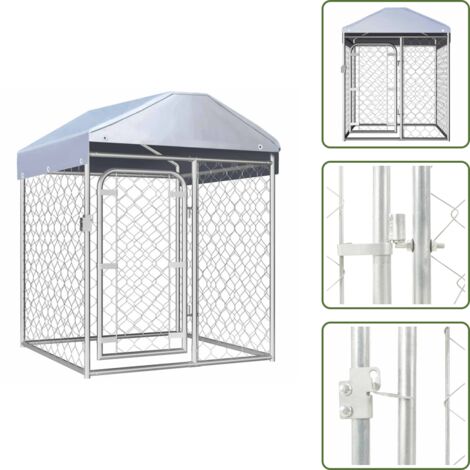 Caseta con techo - vidaXL Perrera de exterior con techo 100x100x125 cm - Juego para perros