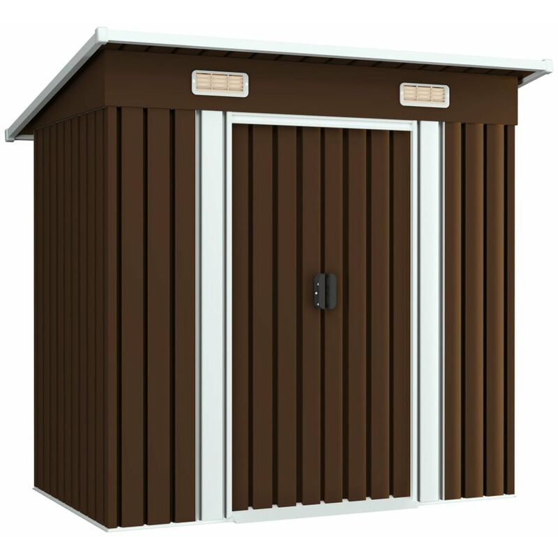 

Caseta de almacenamiento jardin acero marron 194x121x181 cm