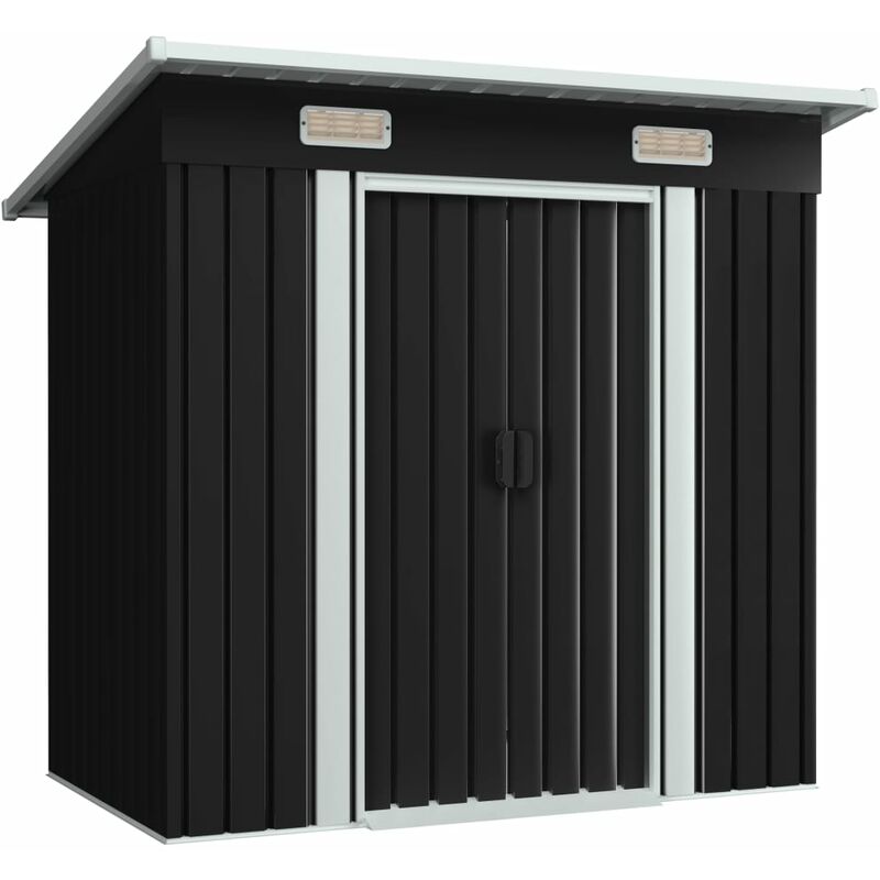 

Caseta de Almacenamiento Jardín de Acero Gris Antracita 194x121x181 cm - Antracita - Vidaxl