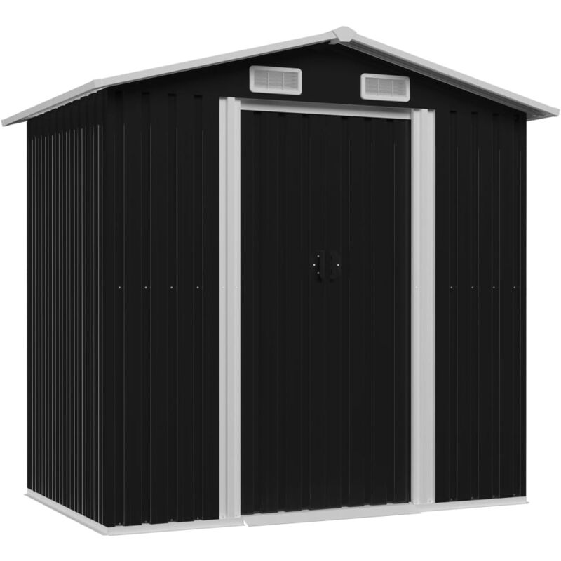 

Caseta de Almacenamiento Jardín de Acero Gris Antracita 204x132x186 cm - Antracita - Vidaxl