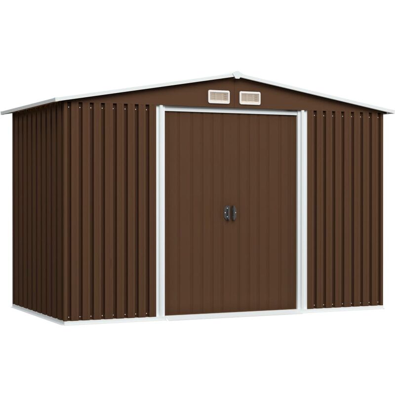 

BHD - Caseta de almacenamiento jardín acero marrón 257x205x178 cm