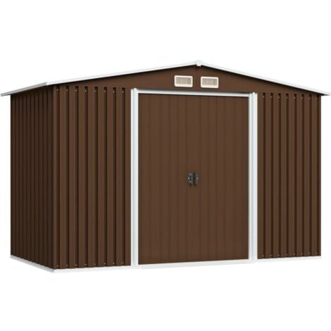 Caseta de almacenamiento jardín acero marrón 257x205x178 cm vidaXL