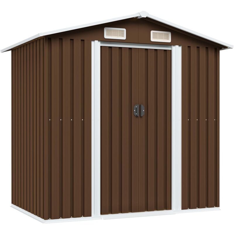 

Caseta de almacenamiento jardín acero marrón 204x132x186 cm - Marrón