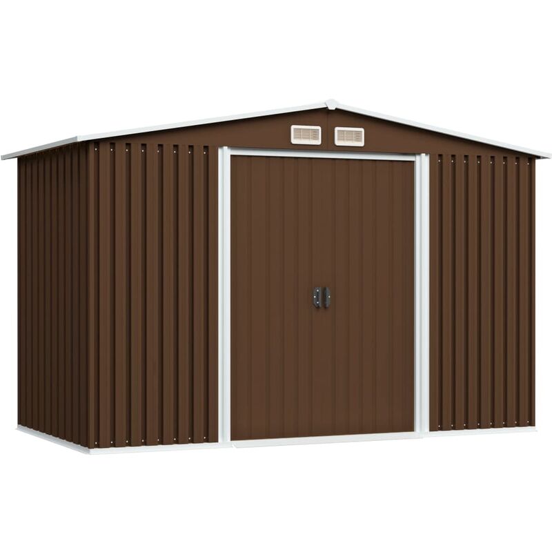 

Caseta de almacenamiento jardín acero marrón 257x205x178 cm - Marrón