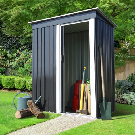 Caseta de jardín 1,3 m² acero galvanizado gris