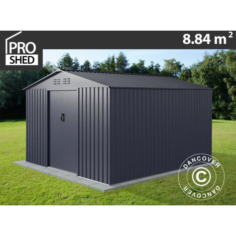 Caseta de jardín 2,77x3,19x1,92m ProShed®, Antracita - Antracita