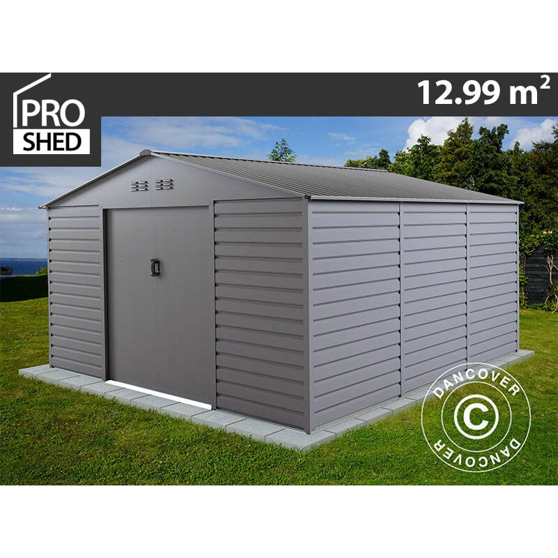 

Caseta de jardin 3,4x3,82x2,05m ProShed®, Aluminio Gris
