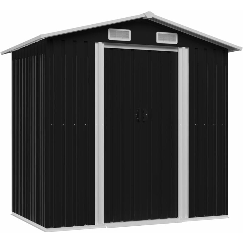 

BHD - Caseta de jardín de acero gris antracita 204x132x186 cm