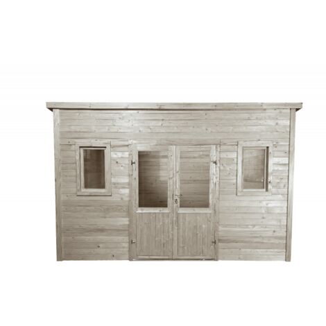 Caseta de jardín de madera 380x380 cm – Espesor de pared 28 mm – Techo de acero galvanizado – Ventanas de cristal – LAX4040.02 Foresta