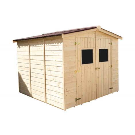 Caseta de jardín de madera con puerta doble – 240x240 cm – Paneles de 16 mm, techo y suelo bituminosos – ED2424.01 Foresta