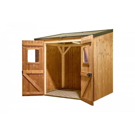 Caseta de jardín de madera de 186x232 cm con sistema fotovoltaico de 1kW – paredes de 19 mm – 2 paneles fotovoltaicos – LB1923.02TH Foresta