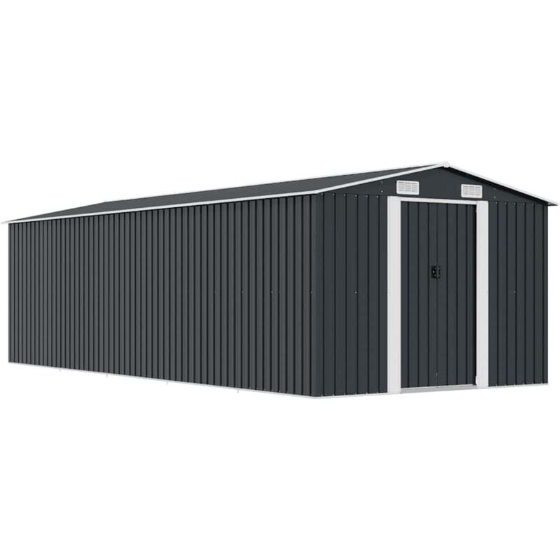 

Caseta de Jardín de Metal Antracita 257x580x181 cm - Negro - Vidaxl