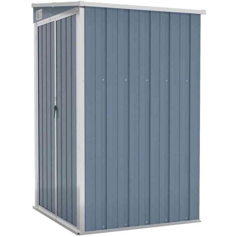 Caseta de jardín de pared 118 x 100 x 178 cm acero galvanizado gris 020044056