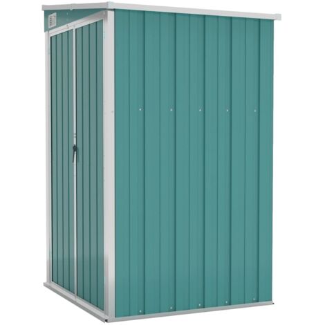 Caseta de jardín de pared 118 x 100 x 178 cm acero galvanizado verde 020044058