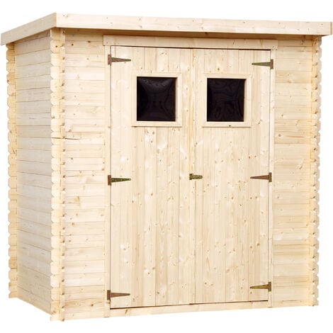 CASETA DE JARDÍN EXTERIOR de madera 2,22 m² - exteriores A200x204x142 cm - cobertizo para bicicletas y herramientas - TIMBELA M311