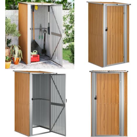 Caseta de jardín marrón 118,5x97x209,5 cm acero galvanizado - Almacenamiento al aire libre - Herramientas de jardín