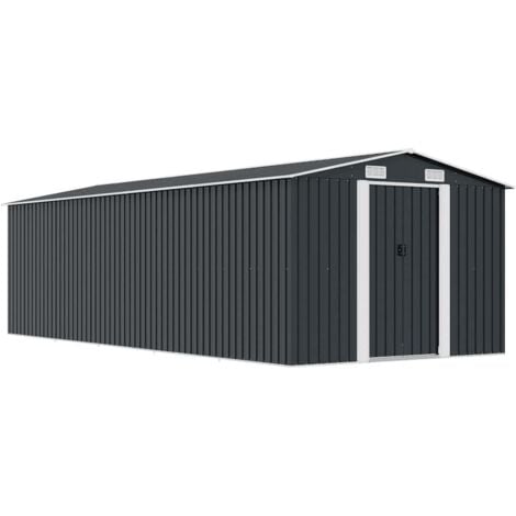 Caseta de jardín metal antracita 257x580x181 cm vidaXL