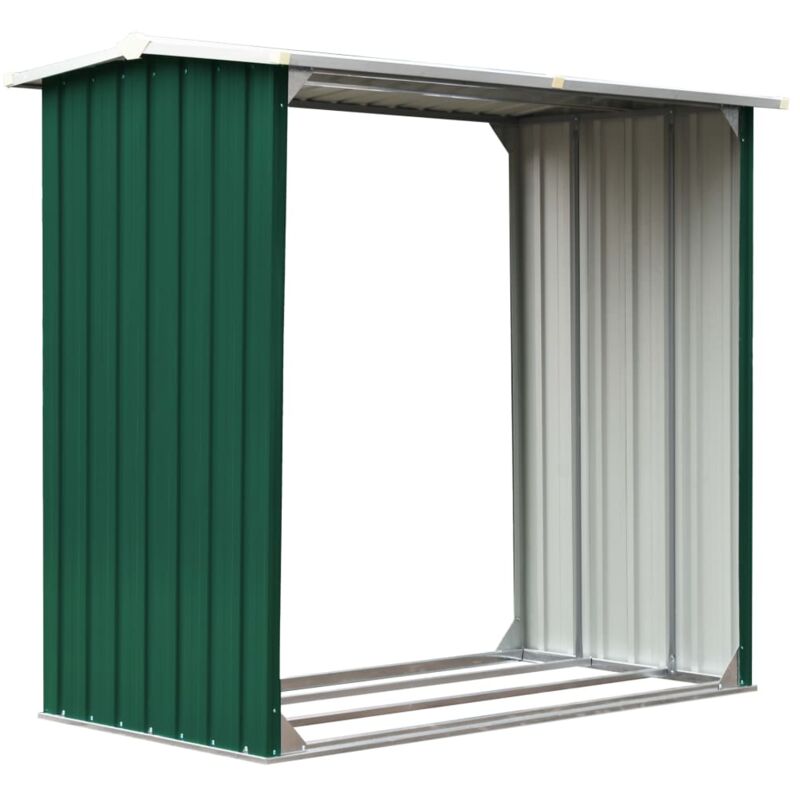 

vidaXL Caseta de jardín para leña acero galvanizado verde 172x91x154cm