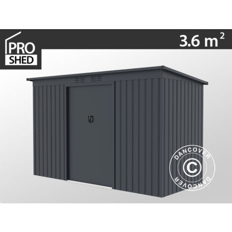 Caseta de jardín ProShed® con techo plano 2,77x1,30x1,73m ProShed®, Antracita - Antracita