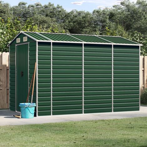 Caseta de jardín verde 191x300x198 cm acero galvanizado
