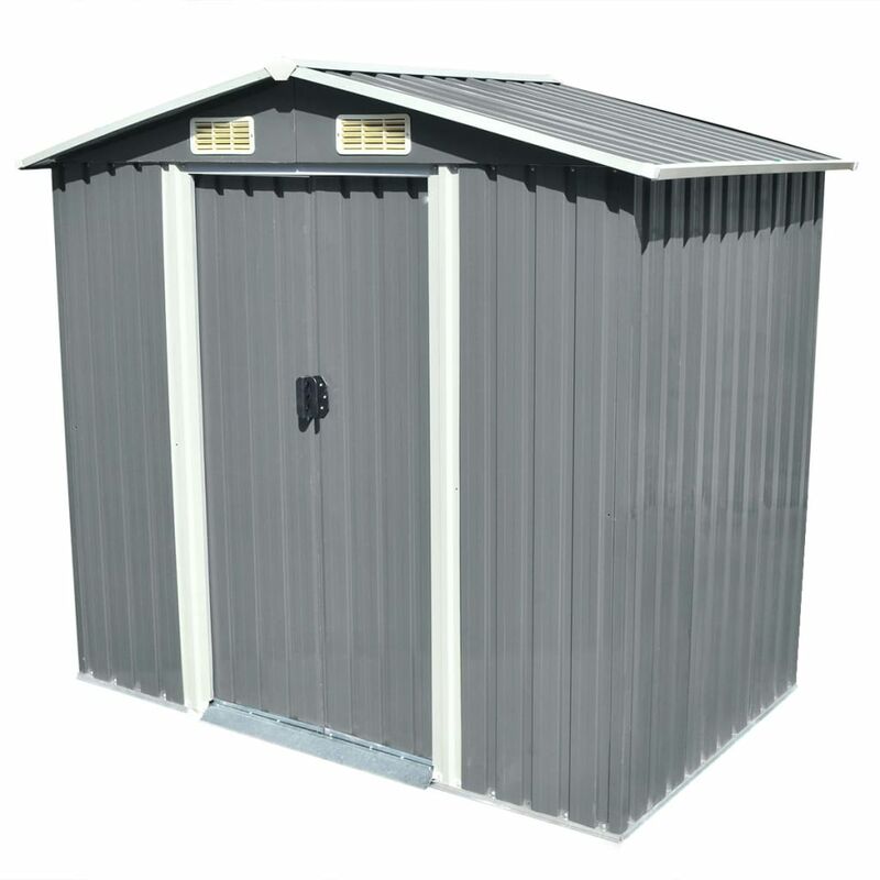 

Youthup - Caseta de jardín de metal 204x132x186 cm gris - Gris
