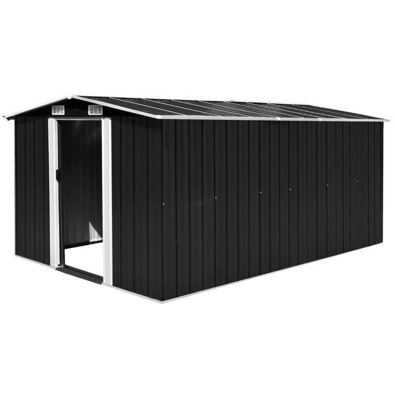 

Caseta de jardin de metal antracita 257x392x181 cm