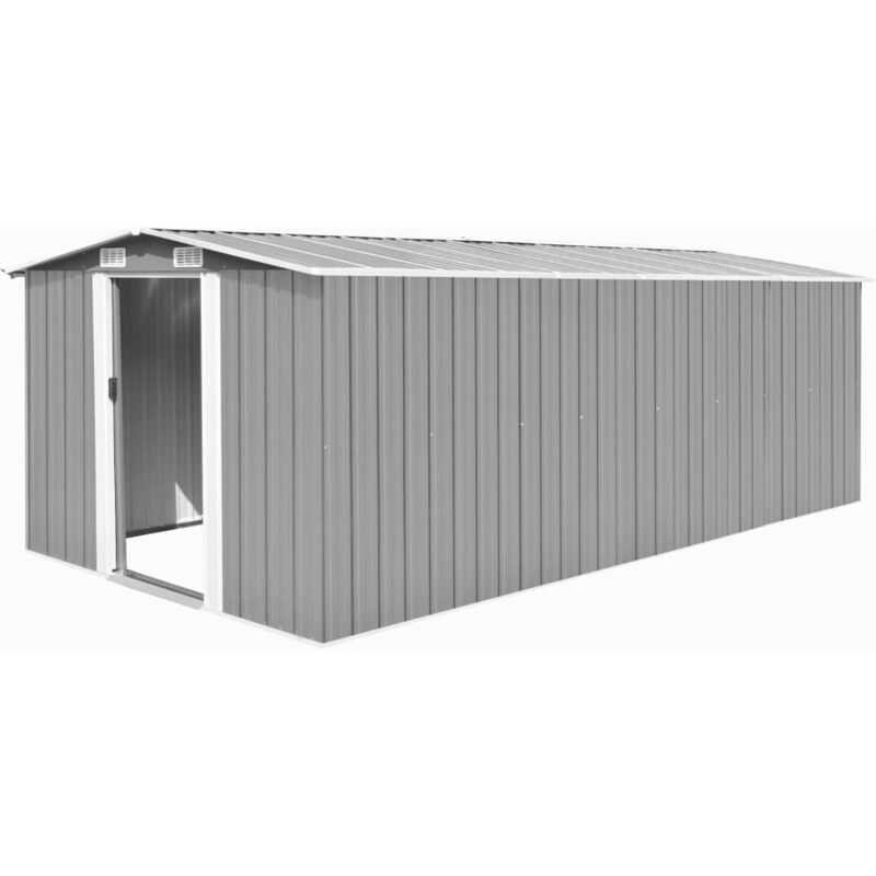 

Caseta de jardin de metal gris 257x489x181 cm