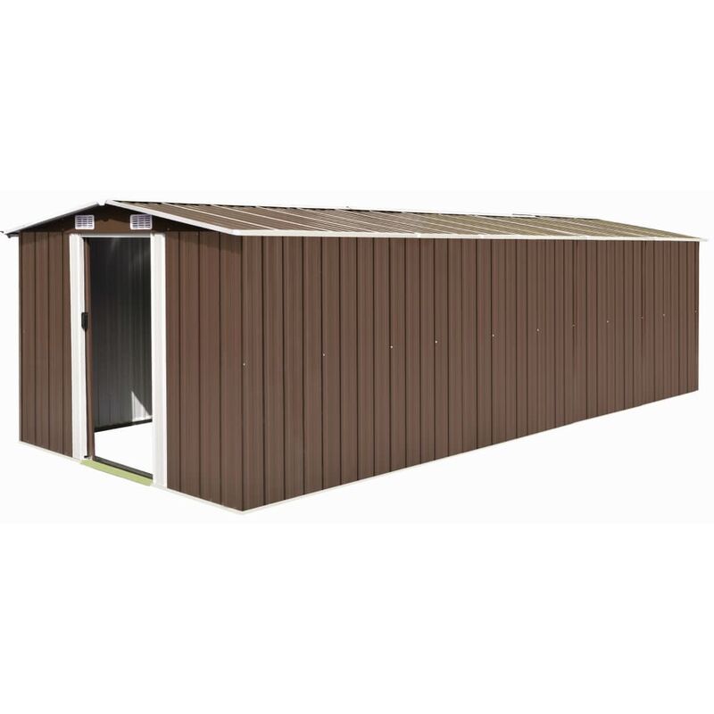 

Happyshopping - Caseta de jardin de metal marron 257x580x181 cm