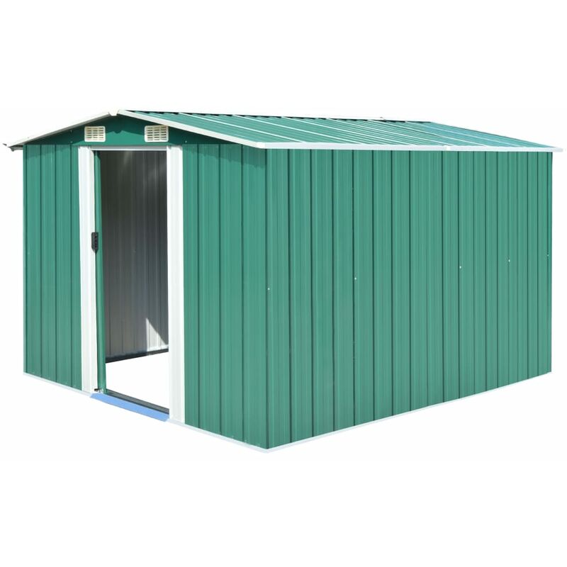 

Happyshopping - Caseta de jardin de metal verde 257x298x178 cm
