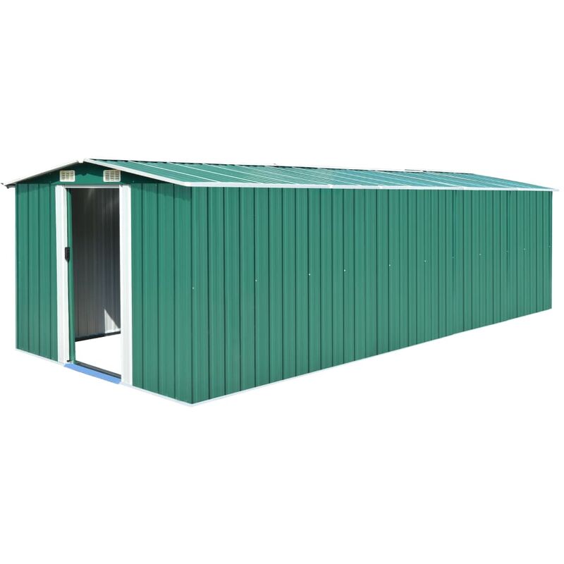 

Happyshopping - Caseta de jardin de metal verde 257x580x181 cm