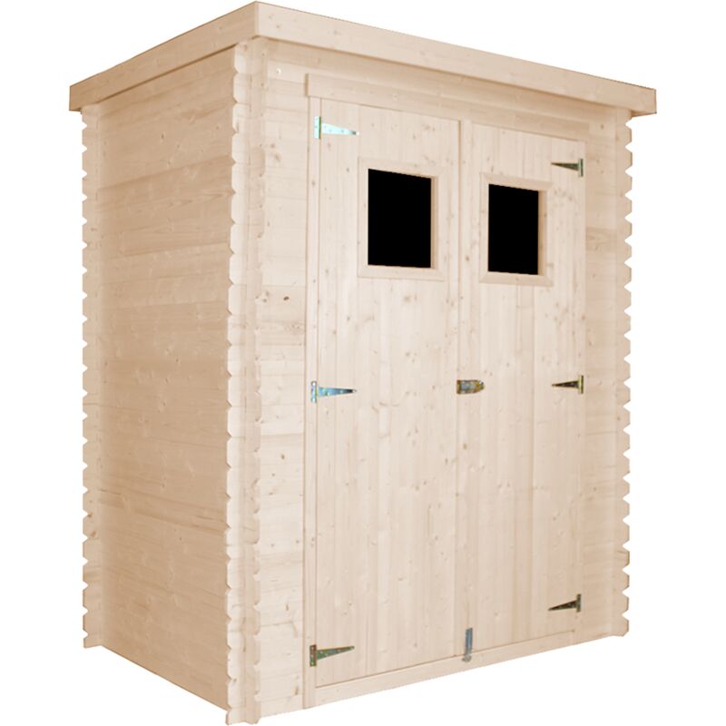 

Caseta de madera para jardín TIMBELA M308 - Almacenamiento exterior 184x128x202 cm / 1.81 m2 - Pequeño cobertizo para herramientas, Almacenamiento de