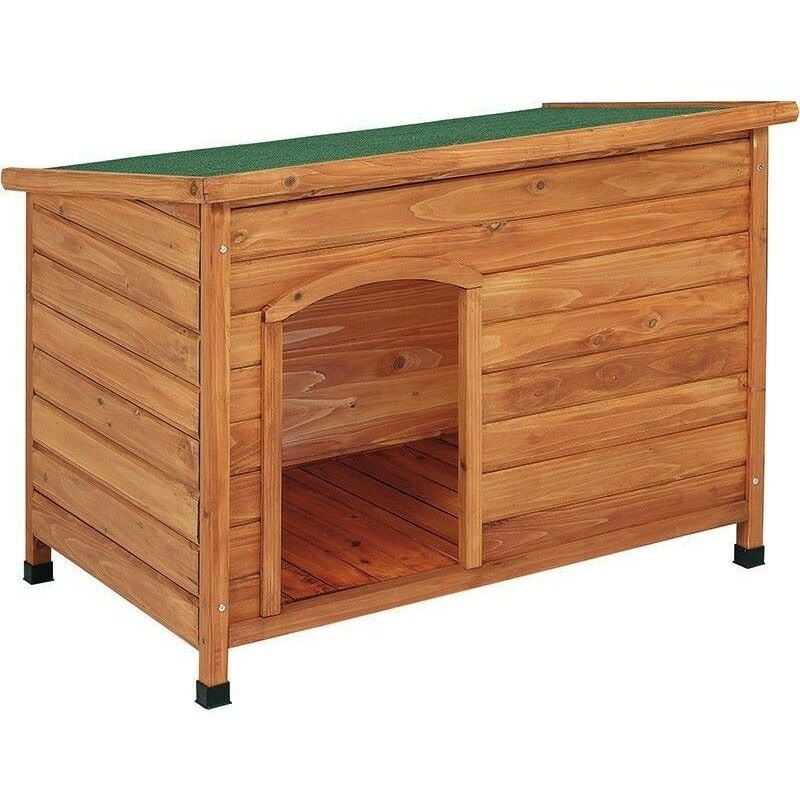 

caseta de madera para perro TECHO PLANO COPELE mediana