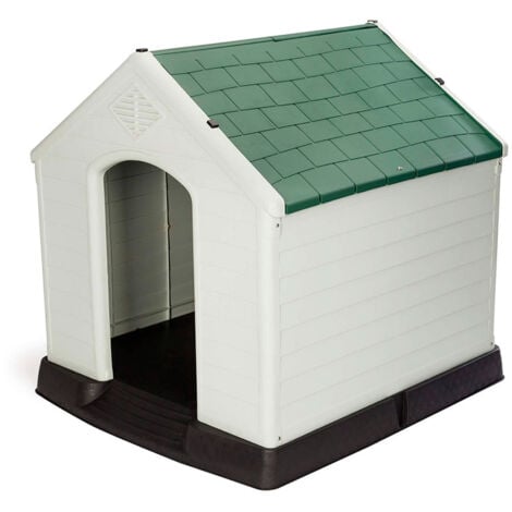 Caseta de Perro Mediano Zeus Plus Gardiun 78x87x81 cm Fabricado en Resina Color Beige/Verde