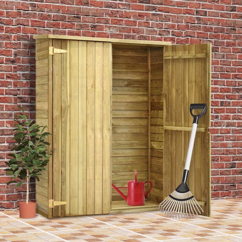 

Caseta herramientas jardín madera pino impregnada 123x50x171 cm