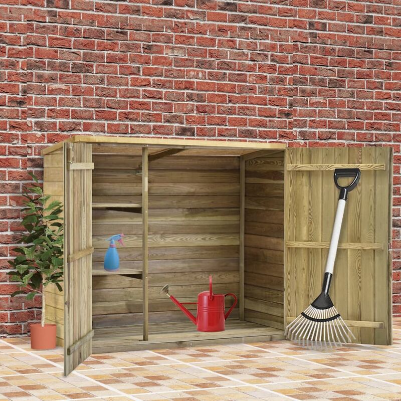 

Happyshopping - Caseta herramientas jardin madera pino impregnada 135x60x123 cm